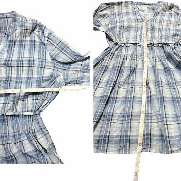 Motherhood Maternity Plaid Convertible Sleeve Button Front Top Sz M - Picture 9 of 9